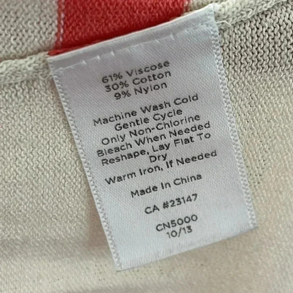 Talbots Women’s Small Petite Striped Lightweight Viscose Cotton Crewneck Sweater - Picture 5 of 5